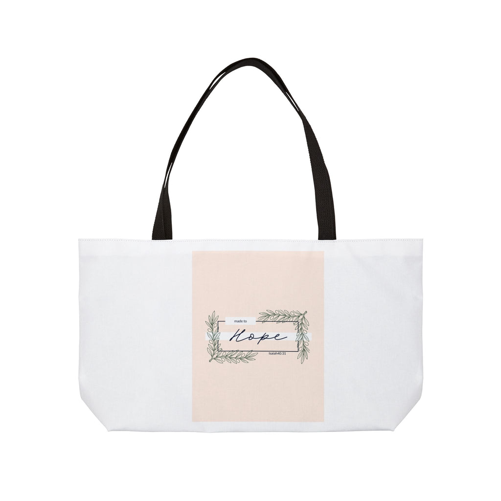 Weekender Tote Bag — 'Hope' Floral Frame Canvas Beach & Travel Bag