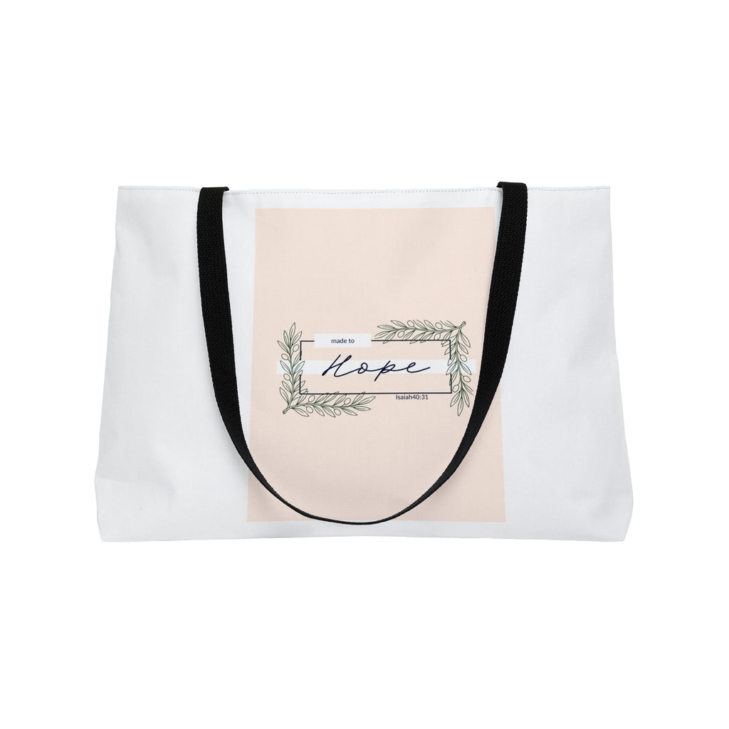 Weekender Tote Bag — 'Hope' Floral Frame Canvas Beach & Travel Bag