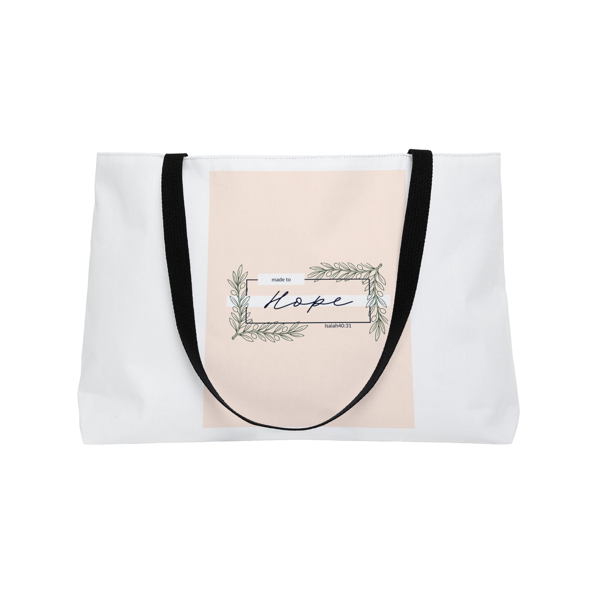 Weekender Tote Bag — 'Hope' Floral Frame Canvas Beach & Travel Bag