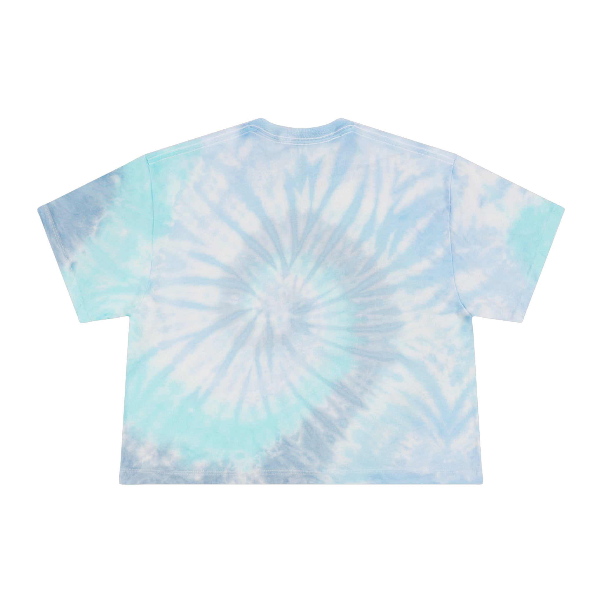Tie-Dye Crop Tee — "Stay Sharp" Anchor Graphic, Pastel Blue Beach Vibe