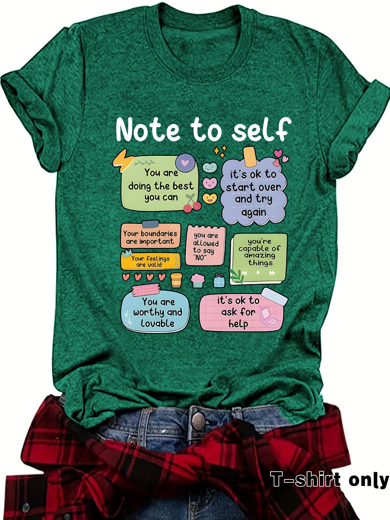T-shirt self mental health precautions print