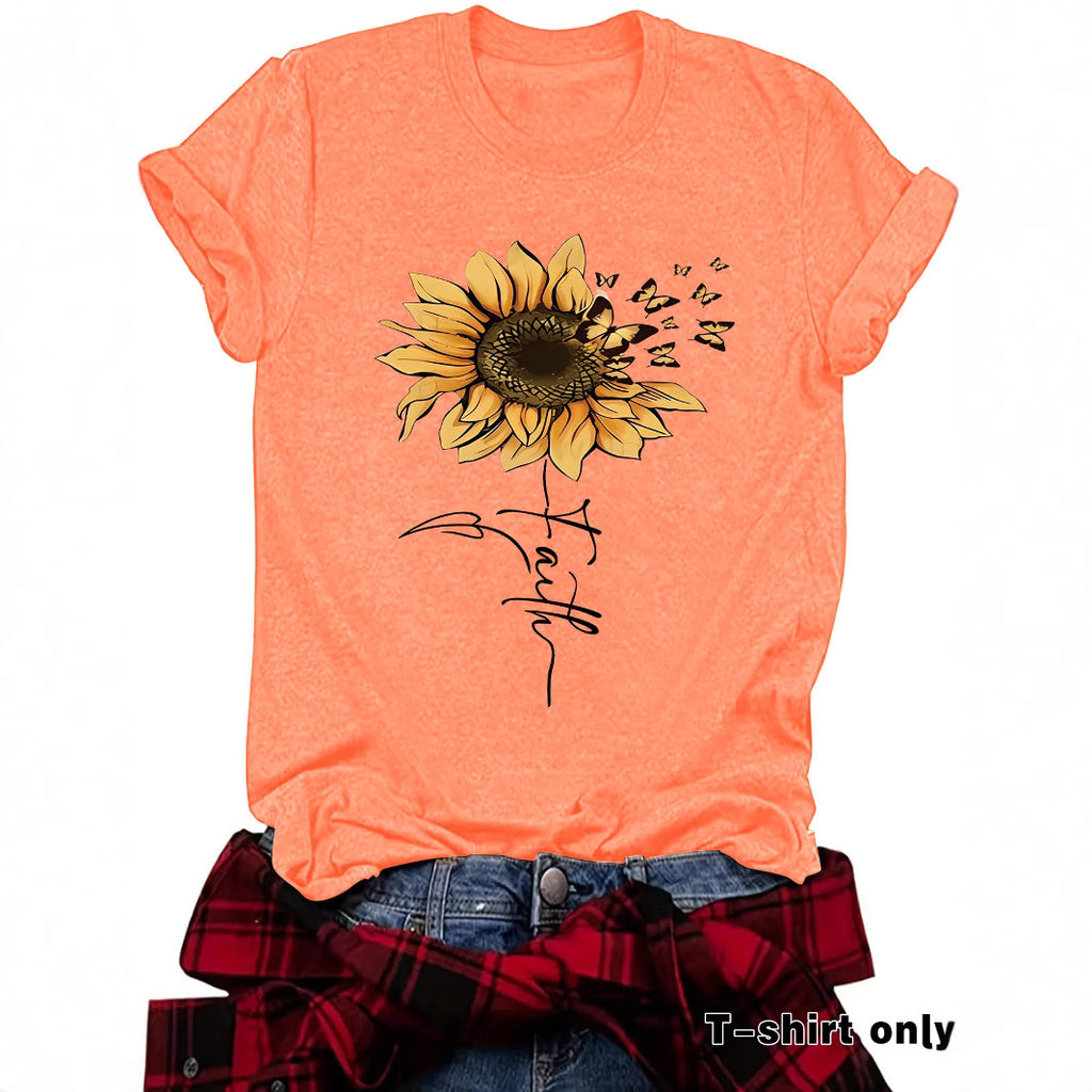Sunflower Faith Printed Short Sleeve