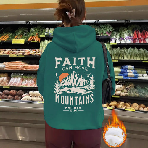 Top Hoodie FAITH CAN MOVE MOUNDAINS Thick Fleece Hoodie for Women - The Nicole Sinzinkayo Co.